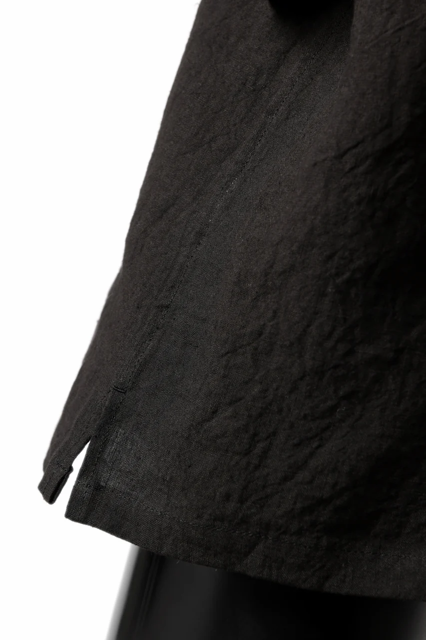 ISAMU KATAYAMA BACKLASH PULLOVER POCKET SHIRT / SOFT LINEN (BLACK) - Image 21