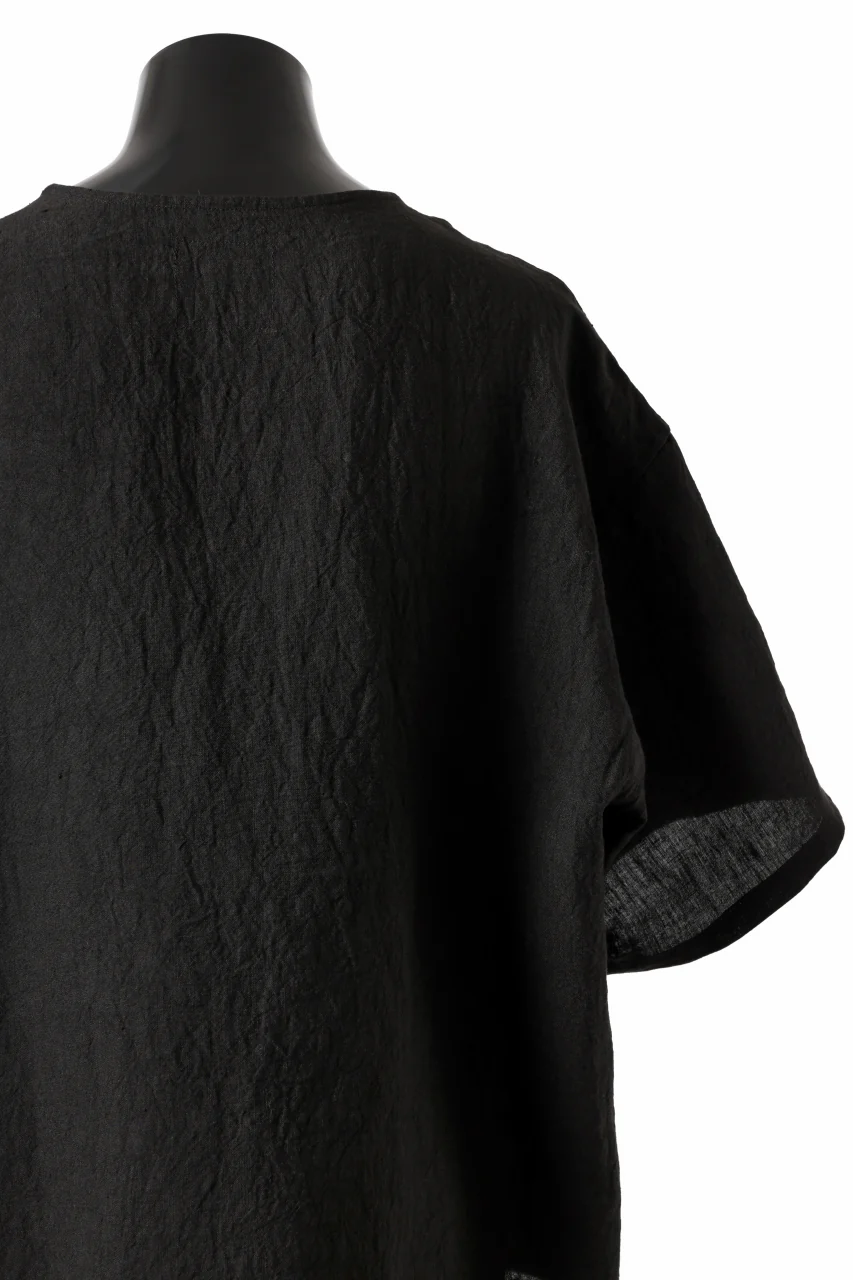 ISAMU KATAYAMA BACKLASH PULLOVER POCKET SHIRT / SOFT LINEN (BLACK) - Image 22