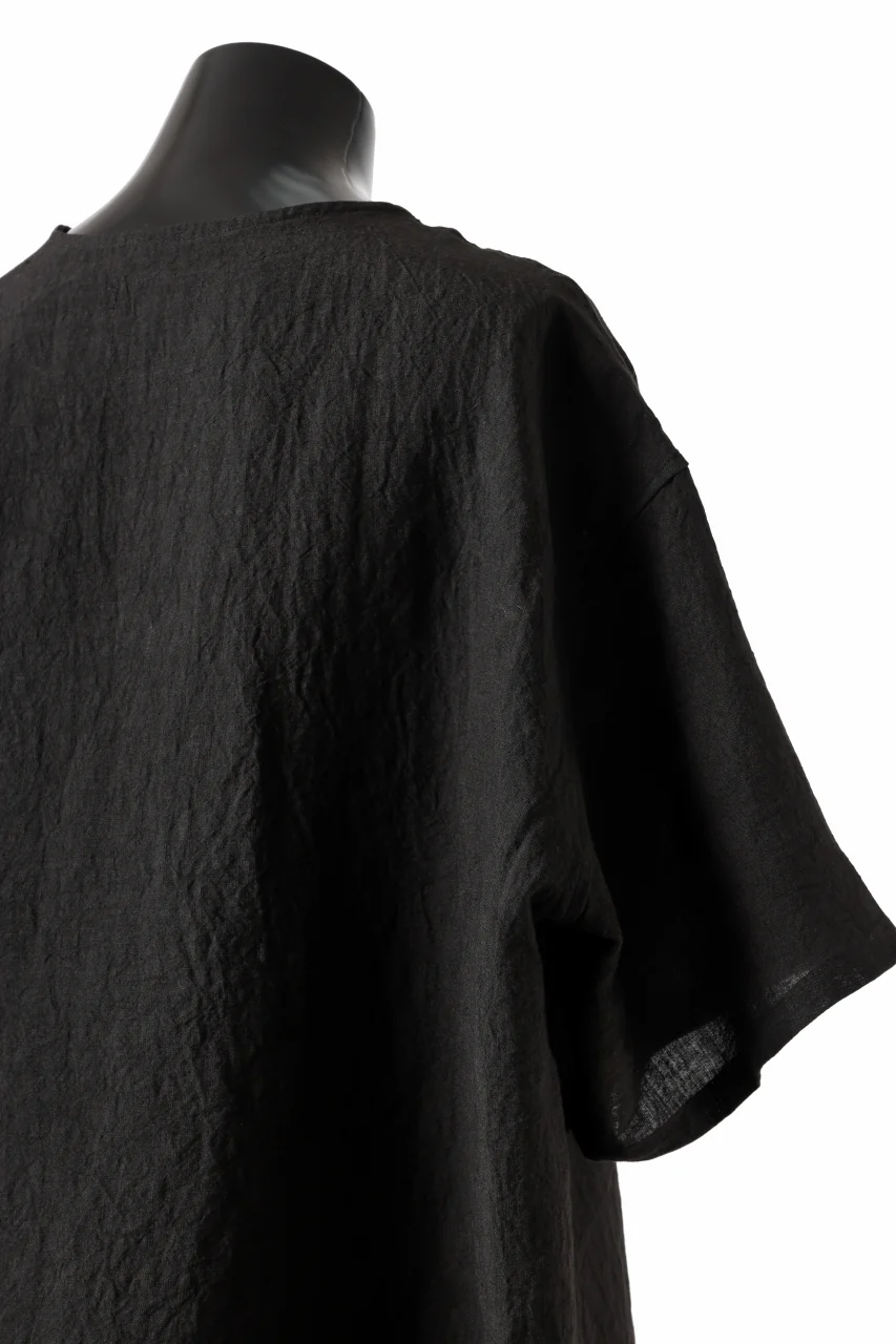 ISAMU KATAYAMA BACKLASH PULLOVER POCKET SHIRT / SOFT LINEN (BLACK) - Image 23