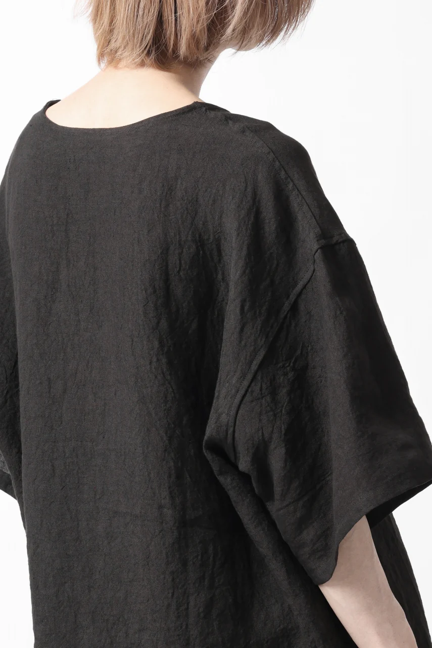 ISAMU KATAYAMA BACKLASH PULLOVER POCKET SHIRT / SOFT LINEN (BLACK) - Image 27
