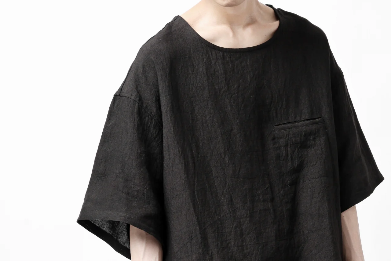 ISAMU KATAYAMA BACKLASH PULLOVER POCKET SHIRT / SOFT LINEN (BLACK) - Image 28