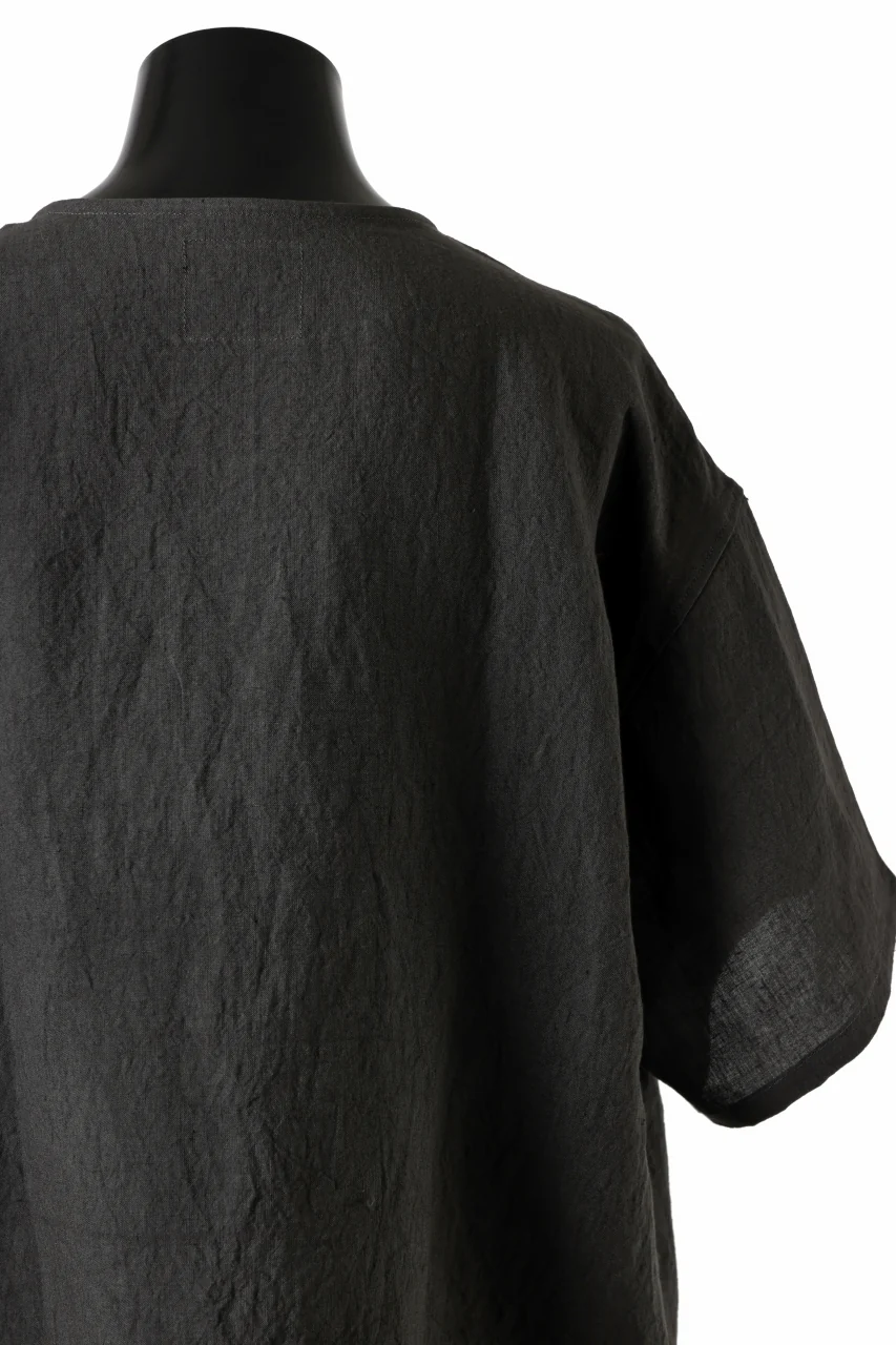 ISAMU KATAYAMA BACKLASH PULLOVER POCKET SHIRT / SOFT LINEN (CHARCOAL BLACK) - Image 23