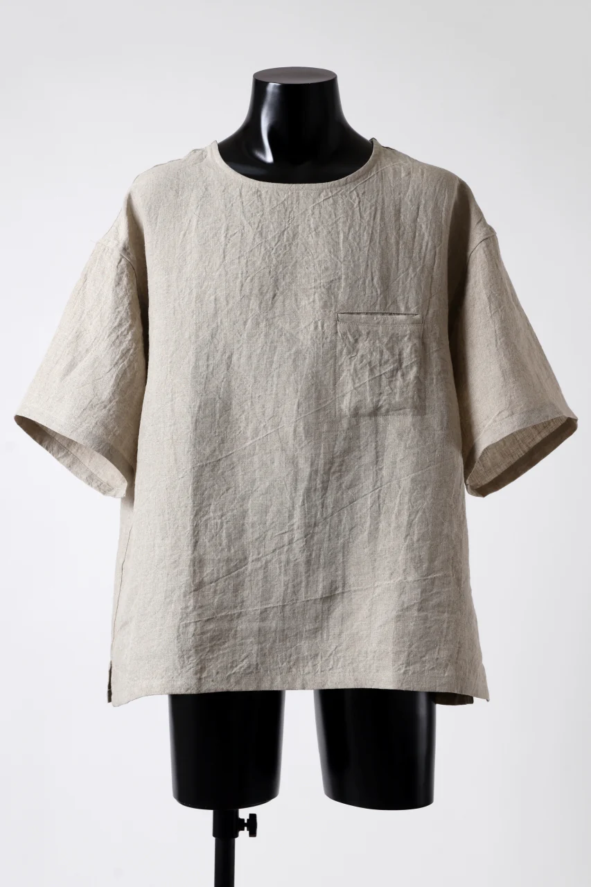 ISAMU KATAYAMA BACKLASH PULLOVER POCKET SHIRT / SOFT LINEN (NATURAL)
