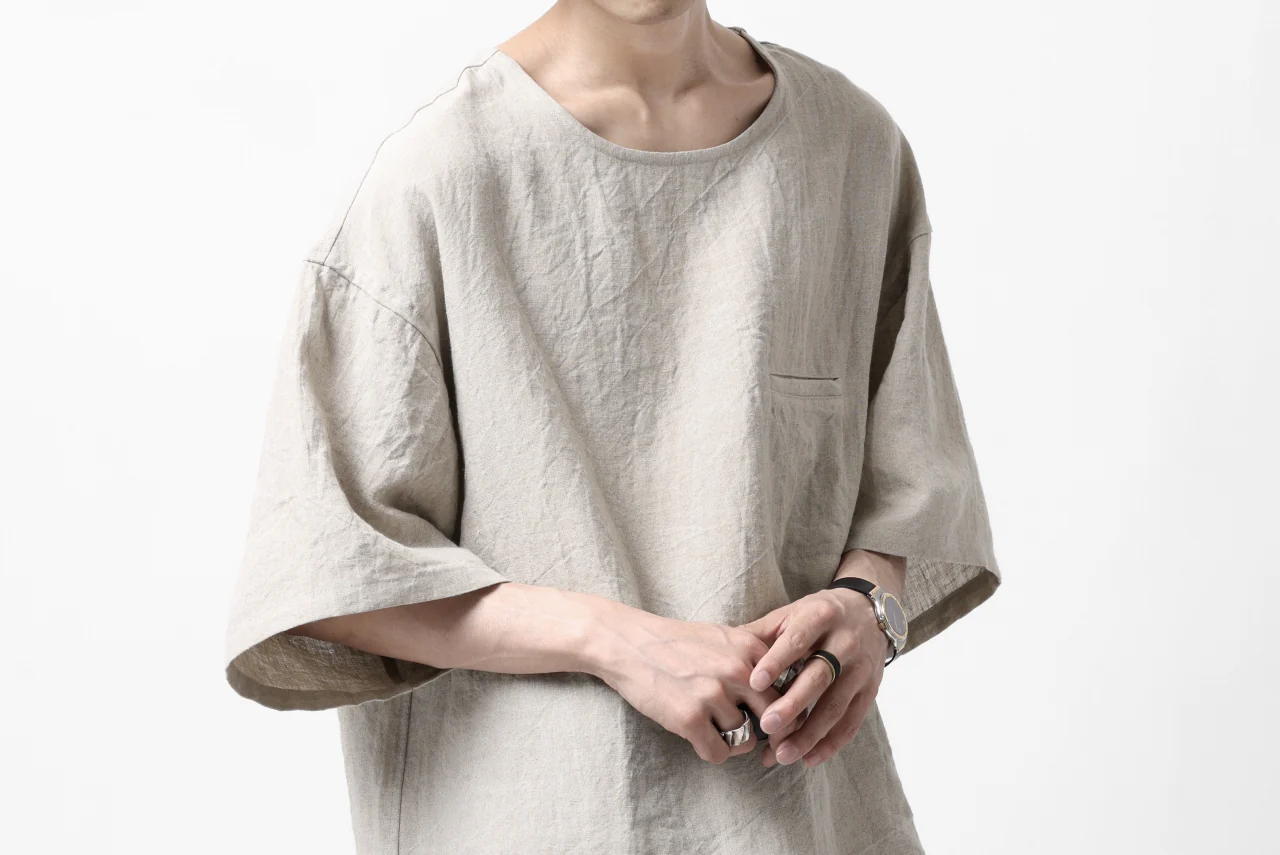 ISAMU KATAYAMA BACKLASH PULLOVER POCKET SHIRT / SOFT LINEN (NATURAL) - Image 27