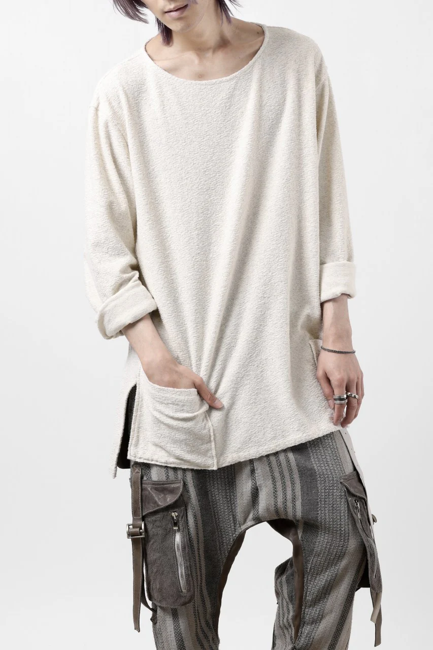 ISAMU KATAYAMA BACKLASH RANDOM PILE FABRIC L/S RELAXY TOPS (BEIGE) - Image 20