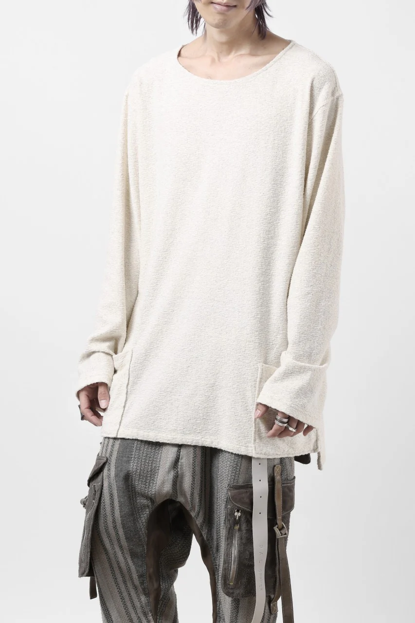 ISAMU KATAYAMA BACKLASH RANDOM PILE FABRIC L/S RELAXY TOPS (BEIGE) - Image 3