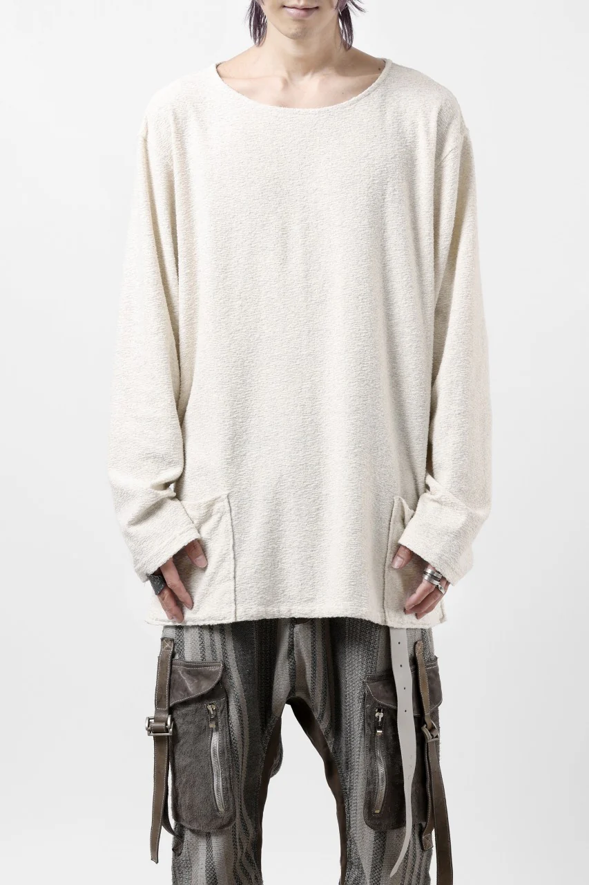 ISAMU KATAYAMA BACKLASH RANDOM PILE FABRIC L/S RELAXY TOPS (BEIGE) - Image 4