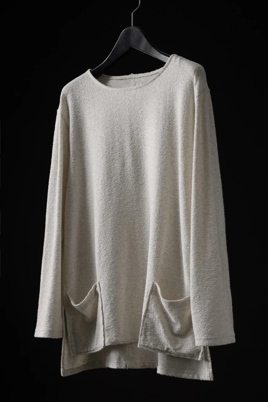 ISAMU KATAYAMA BACKLASH RANDOM PILE FABRIC L/S RELAXY TOPS (BEIGE) - Image 5