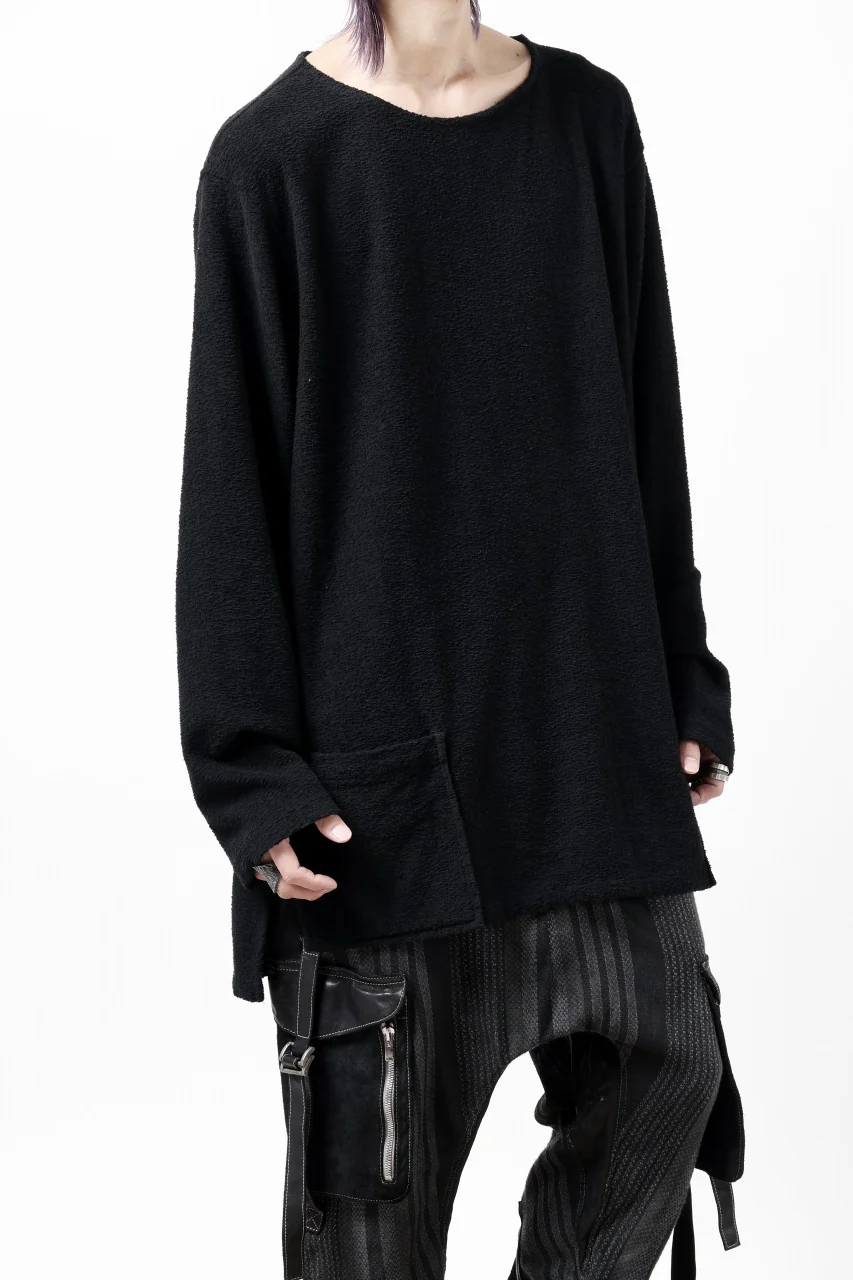 ISAMU KATAYAMA BACKLASH RANDOM PILE FABRIC L/S RELAXY TOPS (BLACK) - Image 16