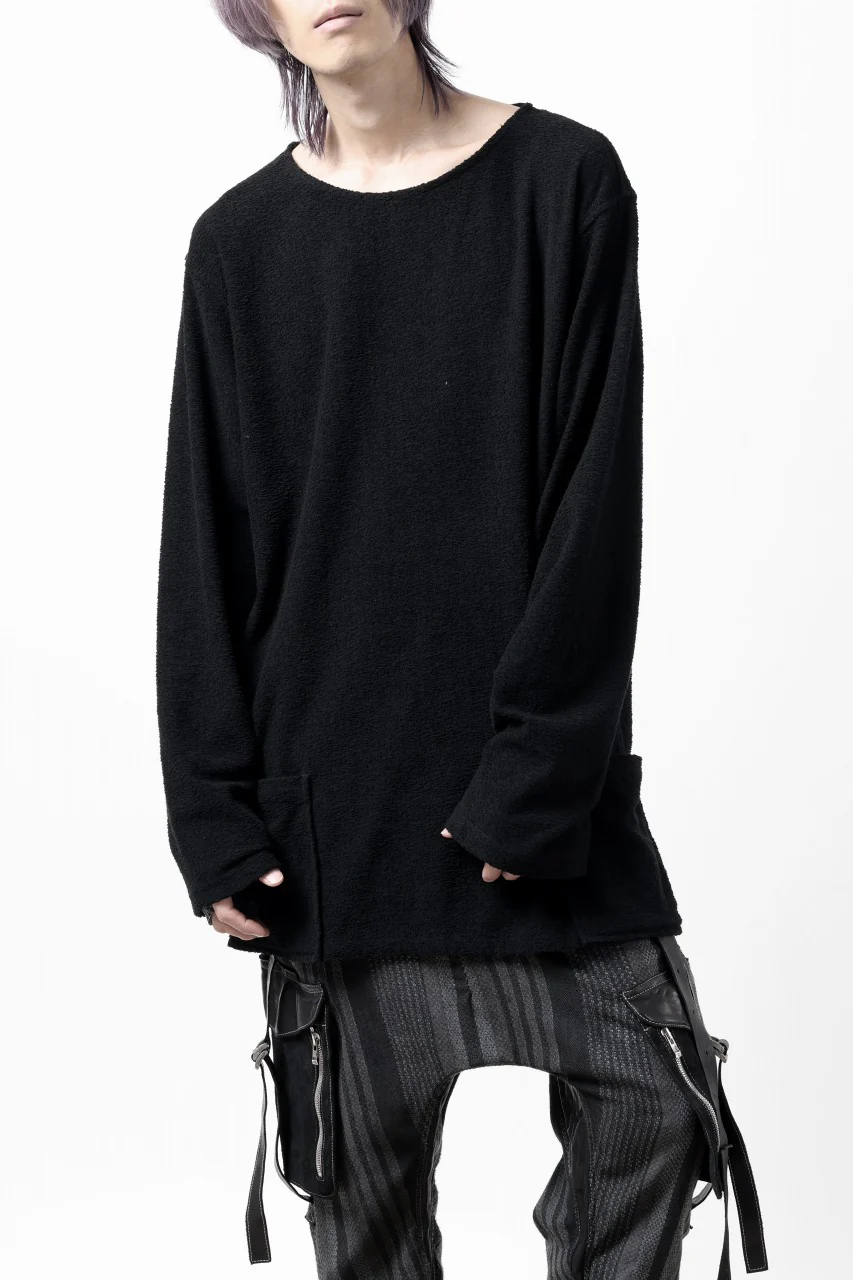 ISAMU KATAYAMA BACKLASH RANDOM PILE FABRIC L/S RELAXY TOPS (BLACK) - Image 18