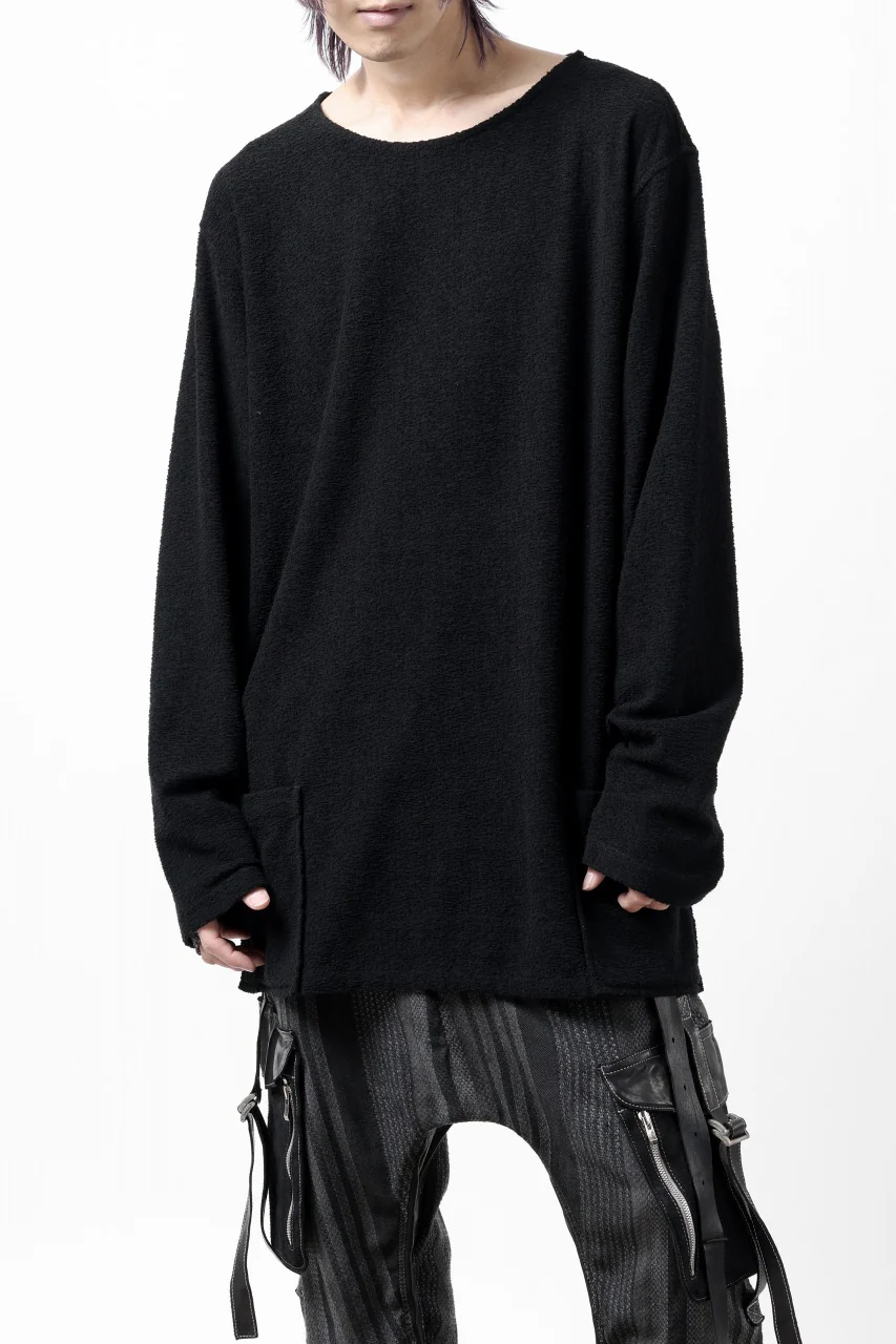 ISAMU KATAYAMA BACKLASH RANDOM PILE FABRIC L/S RELAXY TOPS (BLACK) - Image 19
