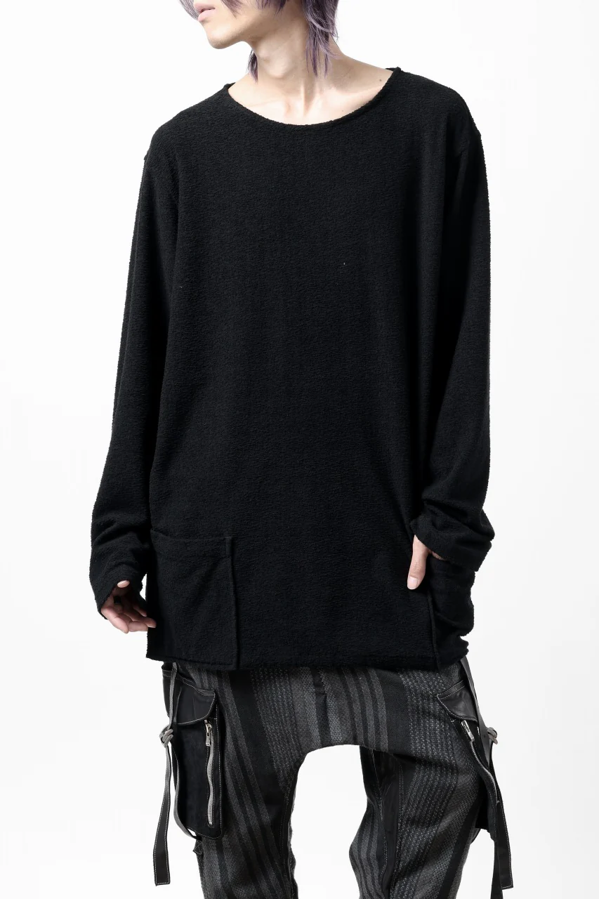 ISAMU KATAYAMA BACKLASH RANDOM PILE FABRIC L/S RELAXY TOPS (BLACK) - Image 20