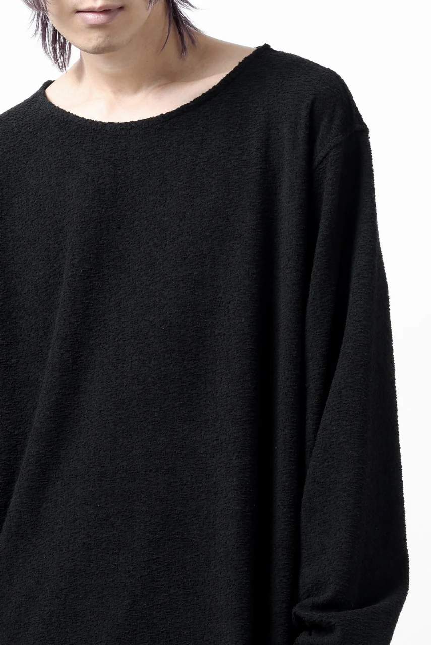 ISAMU KATAYAMA BACKLASH RANDOM PILE FABRIC L/S RELAXY TOPS (BLACK) - Image 24