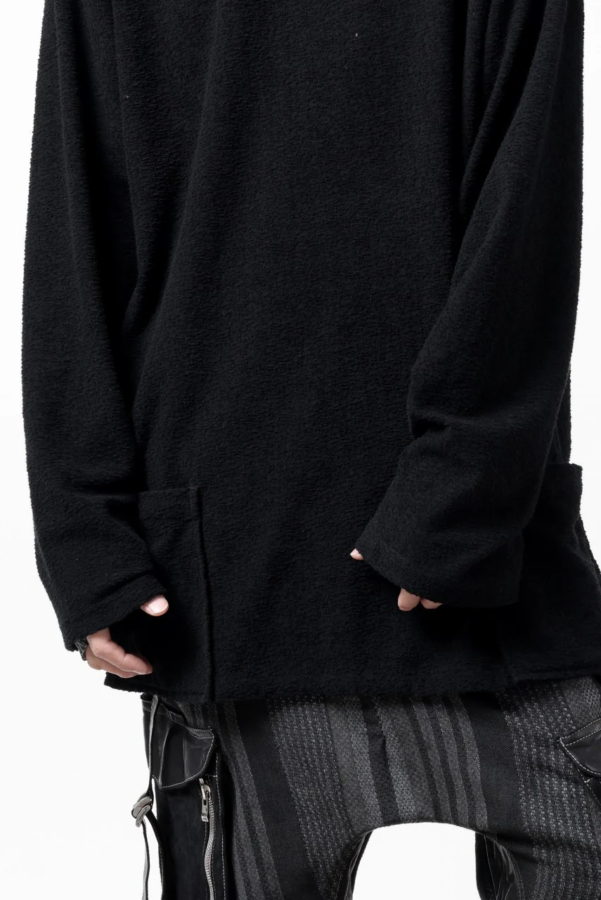 ISAMU KATAYAMA BACKLASH RANDOM PILE FABRIC L/S RELAXY TOPS (BLACK) - Image 26