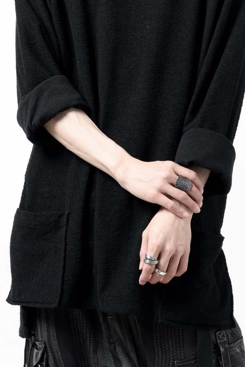 ISAMU KATAYAMA BACKLASH RANDOM PILE FABRIC L/S RELAXY TOPS (BLACK) - Image 29