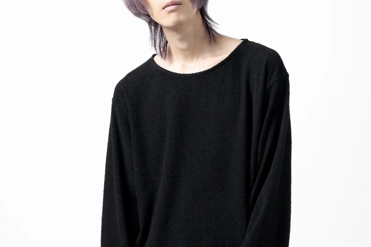 ISAMU KATAYAMA BACKLASH RANDOM PILE FABRIC L/S RELAXY TOPS (BLACK) - Image 30