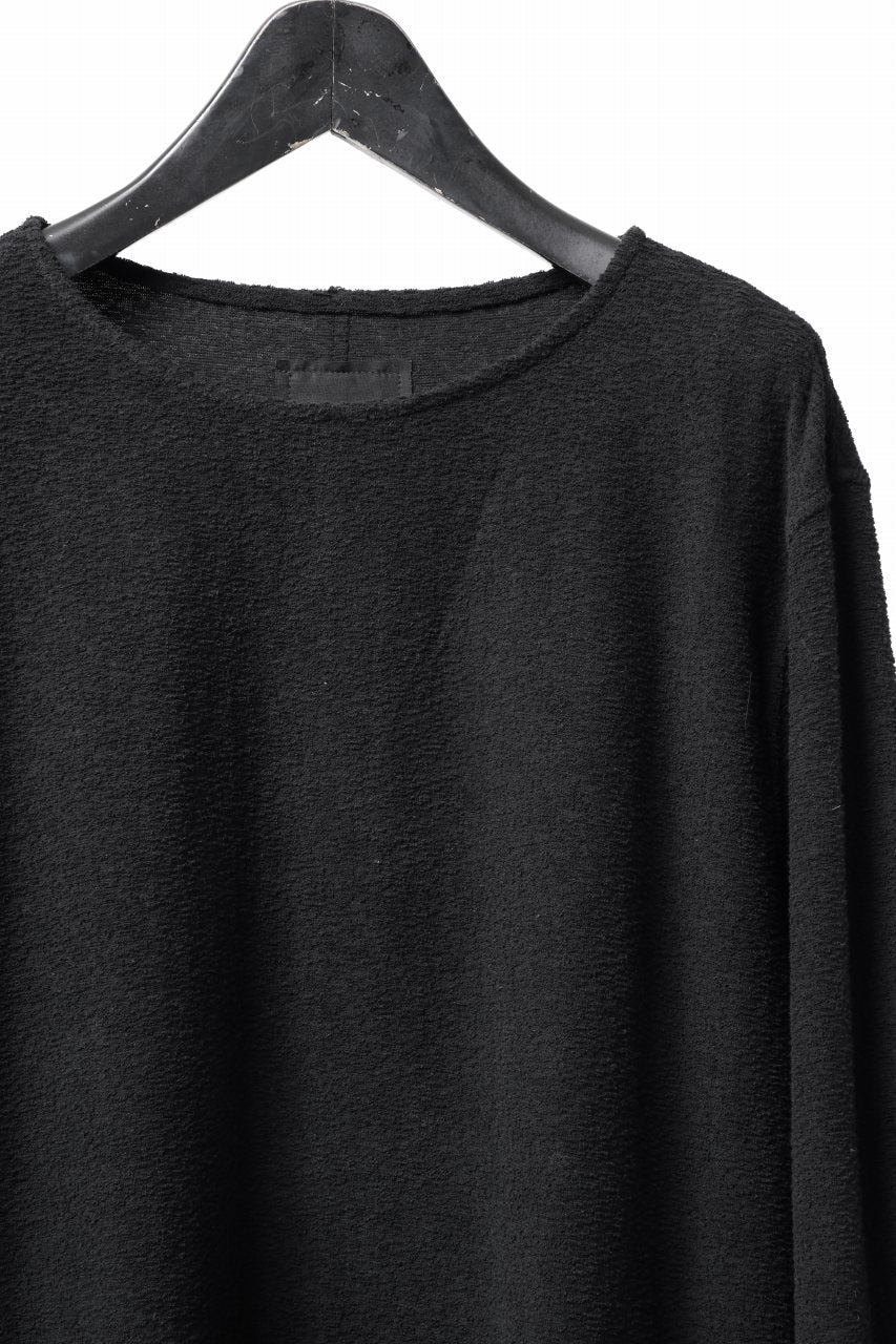 ISAMU KATAYAMA BACKLASH RANDOM PILE FABRIC L/S RELAXY TOPS (BLACK) - Image 6
