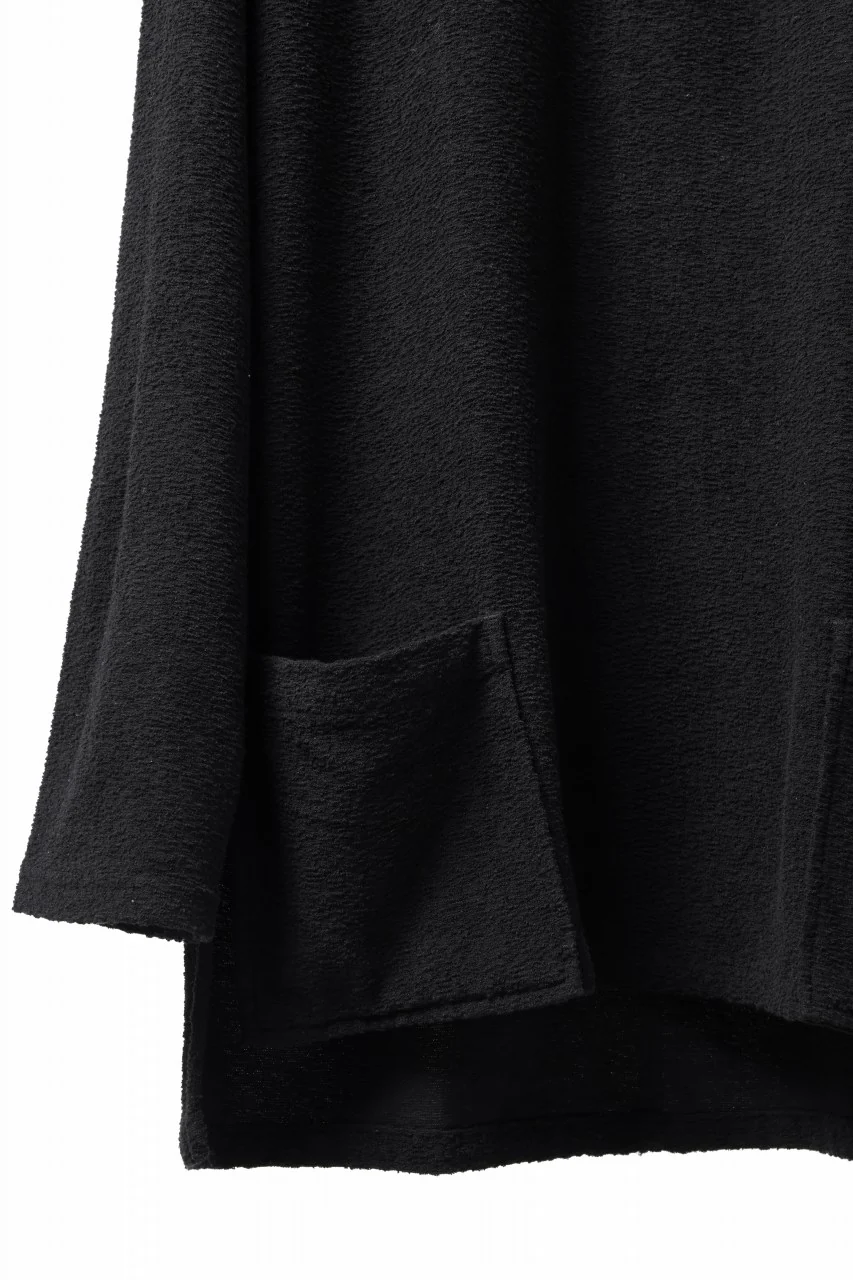 ISAMU KATAYAMA BACKLASH RANDOM PILE FABRIC L/S RELAXY TOPS (BLACK) - Image 7