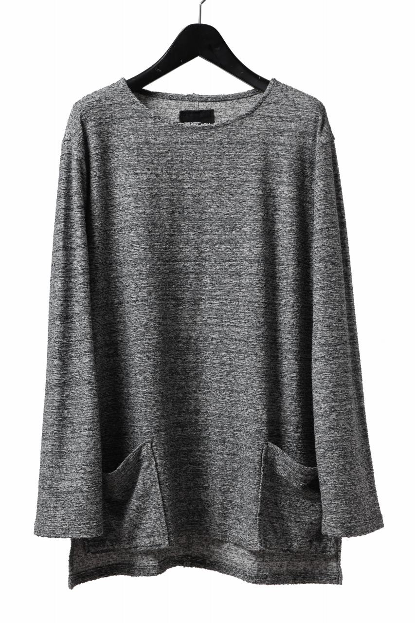 ISAMU KATAYAMA BACKLASH RANDOM PILE FABRIC L/S RELAXY TOPS (GREY)