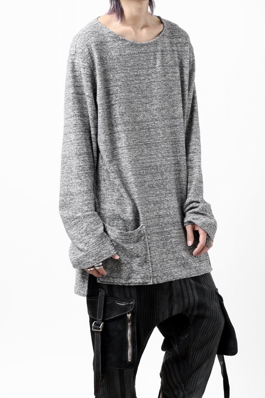 ISAMU KATAYAMA BACKLASH RANDOM PILE FABRIC L/S RELAXY TOPS (GREY) - Image 15