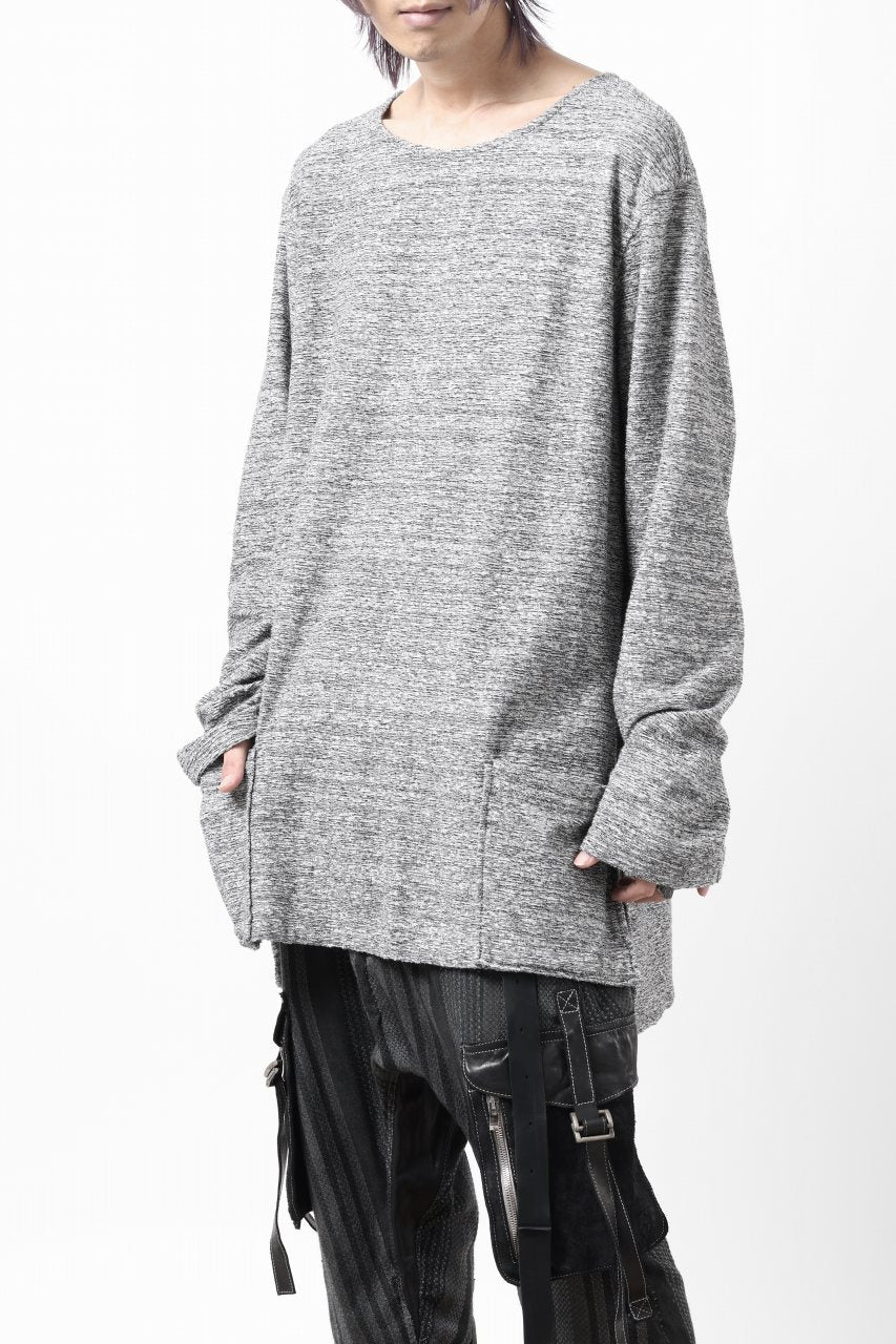 ISAMU KATAYAMA BACKLASH RANDOM PILE FABRIC L/S RELAXY TOPS (GREY) - Image 17