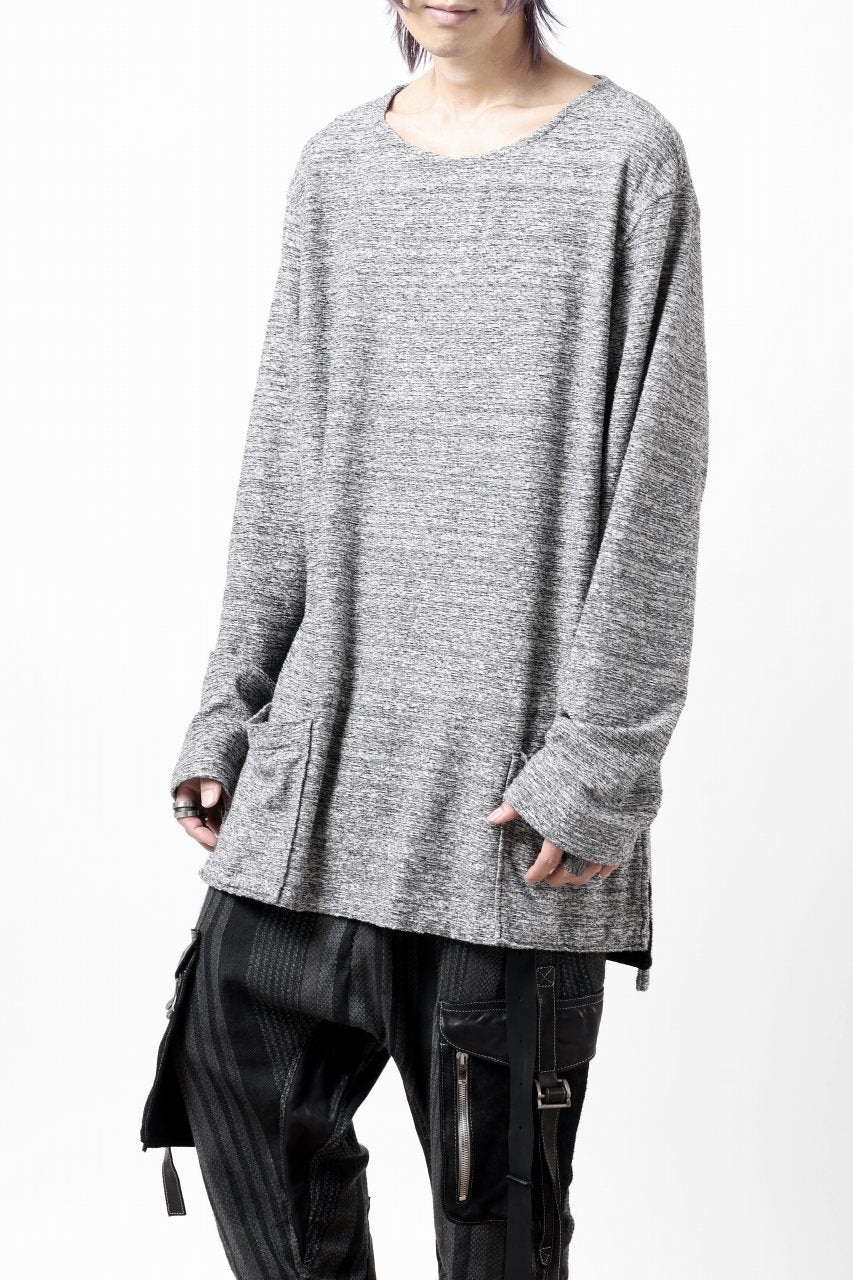ISAMU KATAYAMA BACKLASH RANDOM PILE FABRIC L/S RELAXY TOPS (GREY) - Image 2