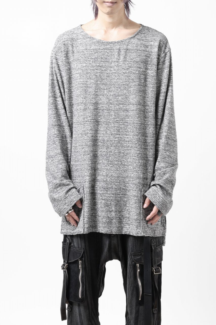 ISAMU KATAYAMA BACKLASH RANDOM PILE FABRIC L/S RELAXY TOPS (GREY) - Image 3