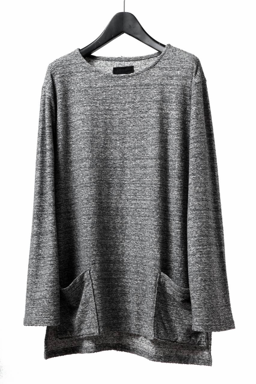 ISAMU KATAYAMA BACKLASH RANDOM PILE FABRIC L/S RELAXY TOPS (GREY) - Image 4
