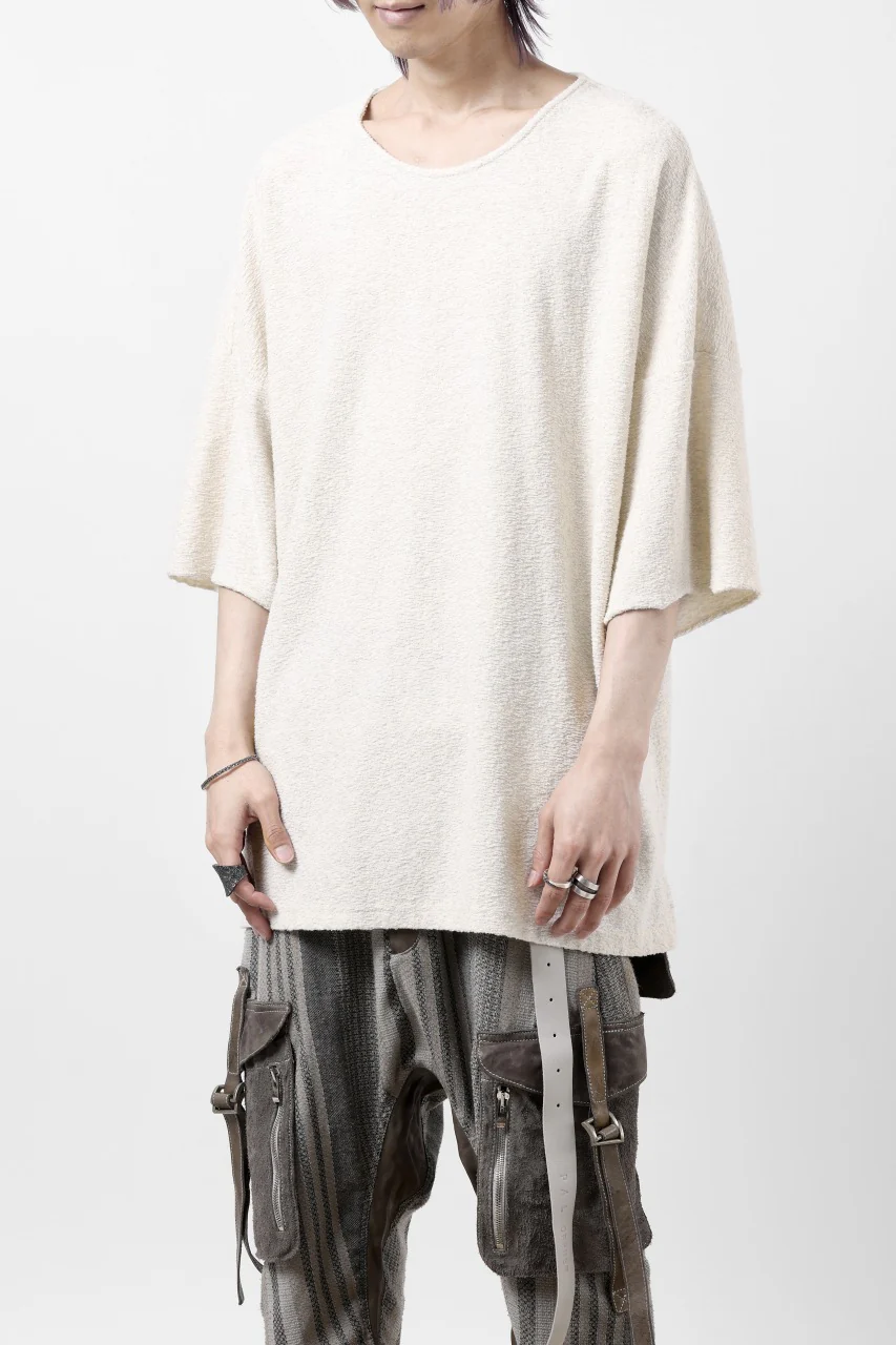 ISAMU KATAYAMA BACKLASH RANDOM PILE FABRIC S/S LOOSEY TOPS (BEIGE) - Image 15