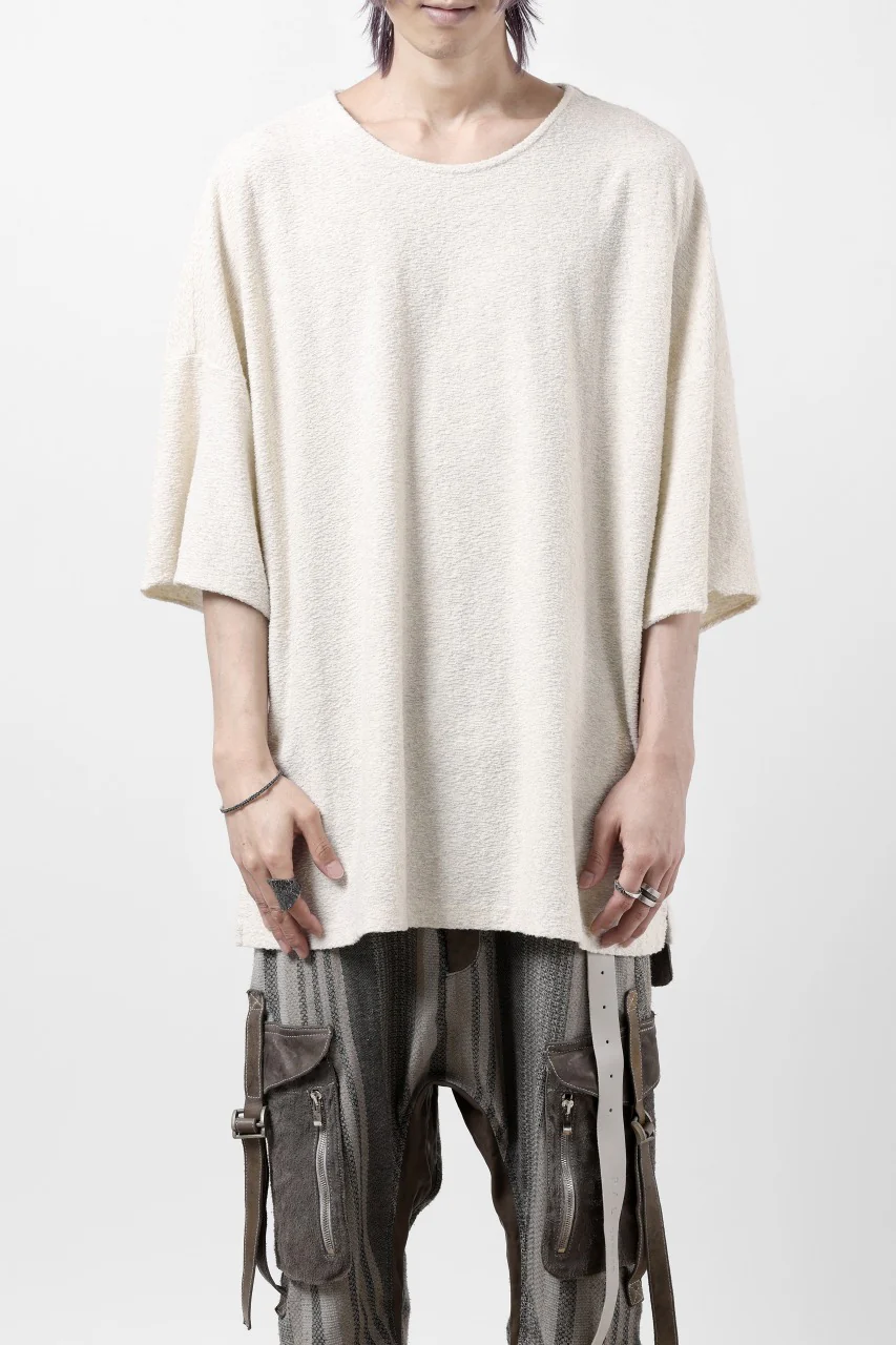 ISAMU KATAYAMA BACKLASH RANDOM PILE FABRIC S/S LOOSEY TOPS (BEIGE) - Image 3