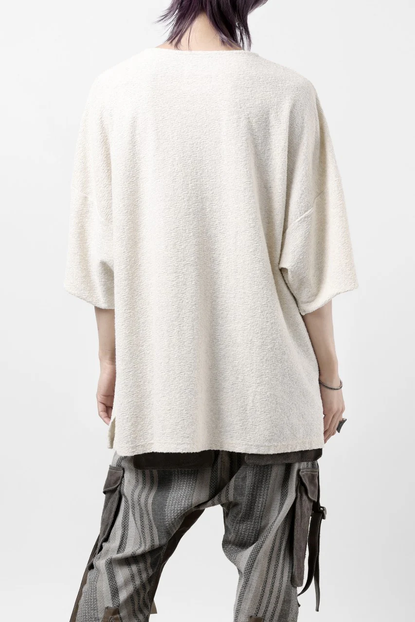 ISAMU KATAYAMA BACKLASH RANDOM PILE FABRIC S/S LOOSEY TOPS (BEIGE) - Image 4