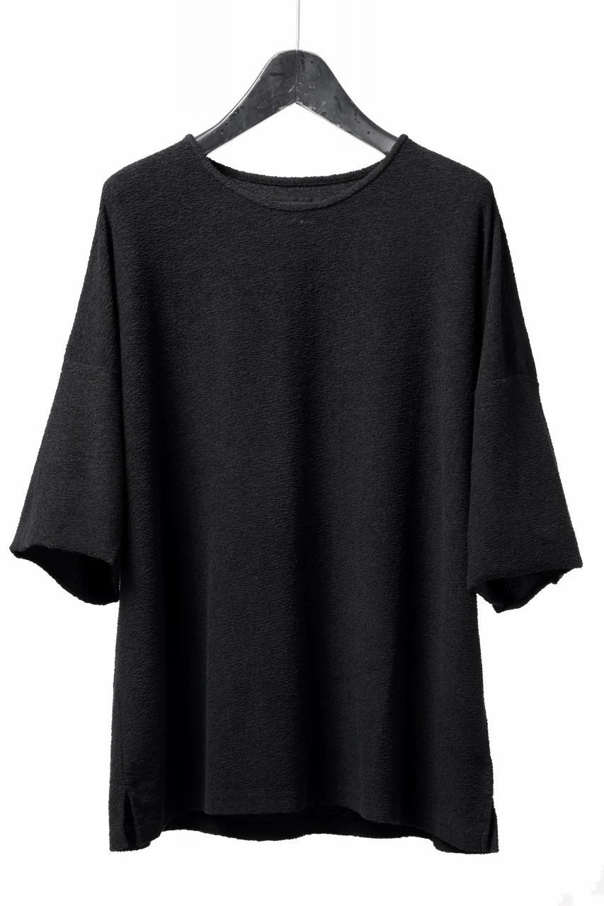 ISAMU KATAYAMA BACKLASH RANDOM PILE FABRIC S/S LOOSEY TOPS (BLACK)