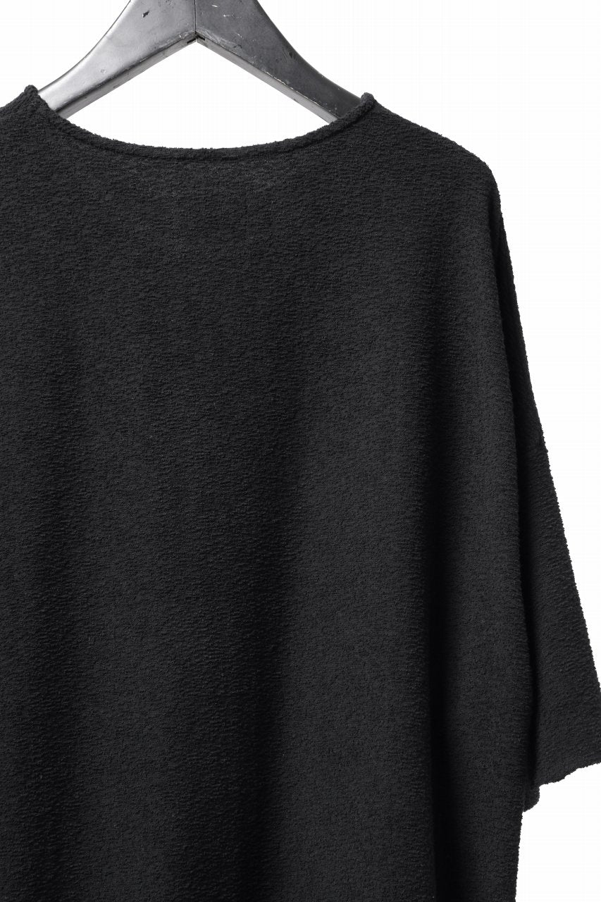 ISAMU KATAYAMA BACKLASH RANDOM PILE FABRIC S/S LOOSEY TOPS (BLACK) - Image 12
