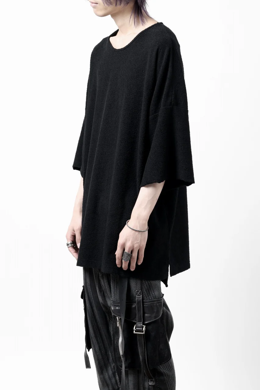 ISAMU KATAYAMA BACKLASH RANDOM PILE FABRIC S/S LOOSEY TOPS (BLACK) - Image 14