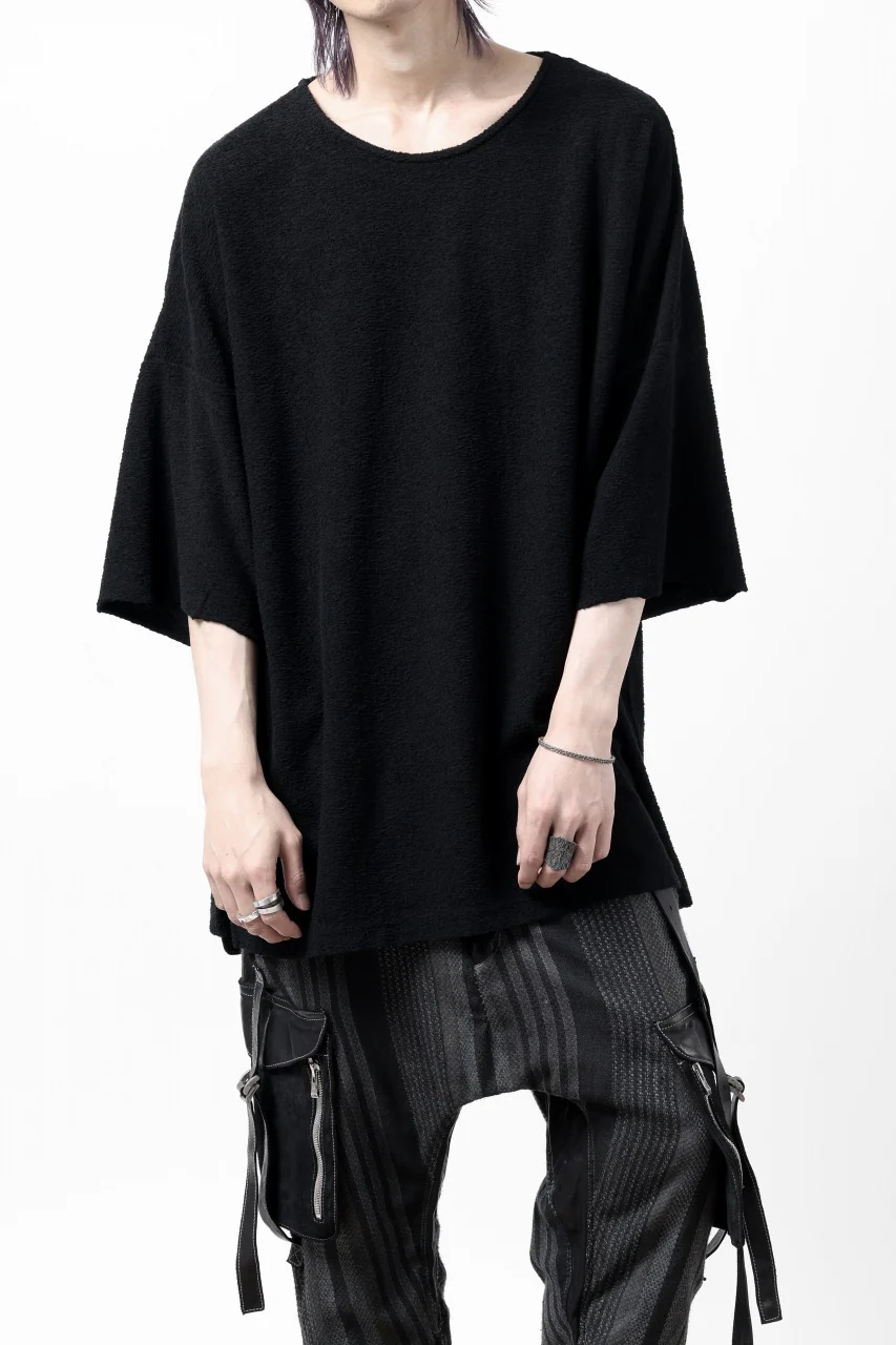 ISAMU KATAYAMA BACKLASH RANDOM PILE FABRIC S/S LOOSEY TOPS (BLACK) - Image 16
