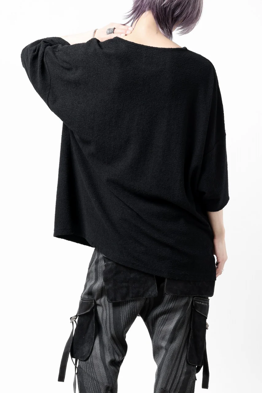 ISAMU KATAYAMA BACKLASH RANDOM PILE FABRIC S/S LOOSEY TOPS (BLACK) - Image 17