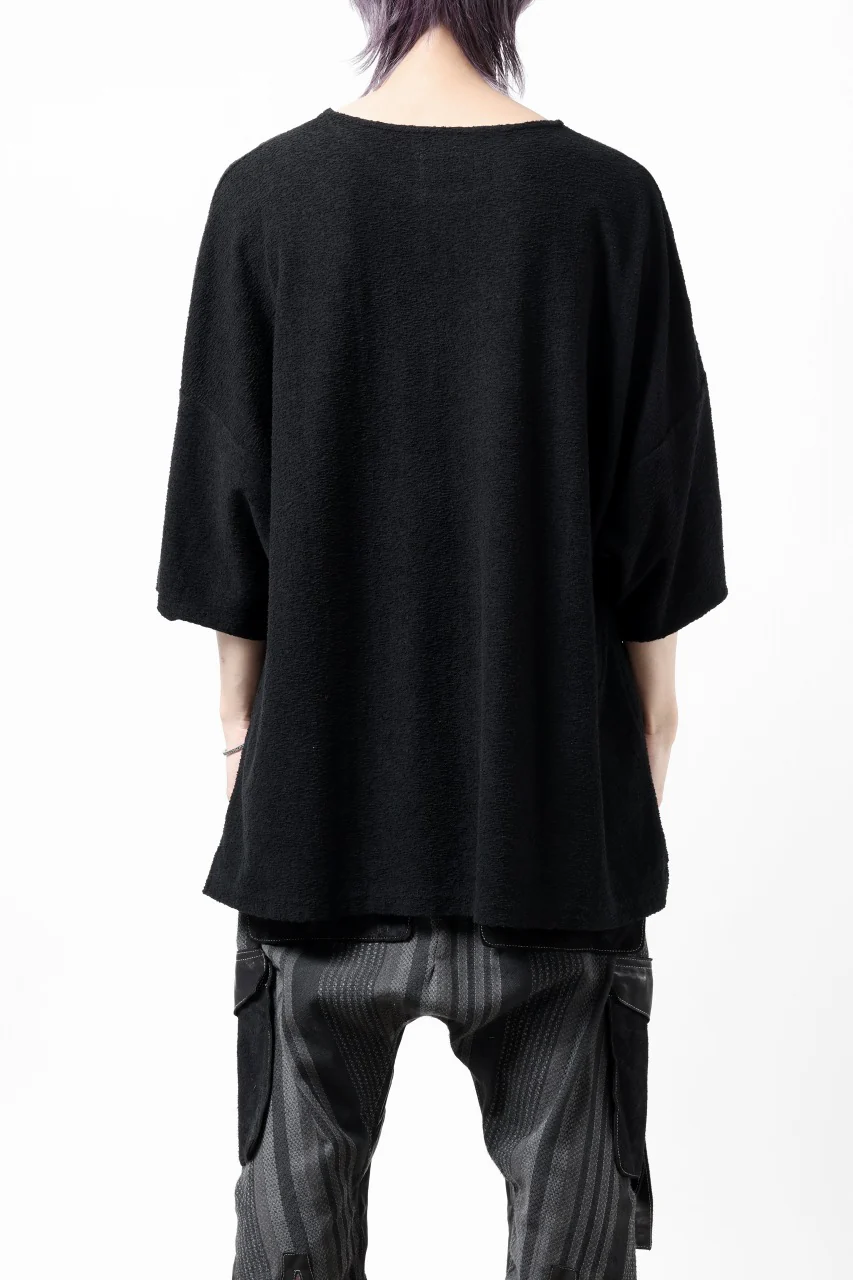 ISAMU KATAYAMA BACKLASH RANDOM PILE FABRIC S/S LOOSEY TOPS (BLACK) - Image 18