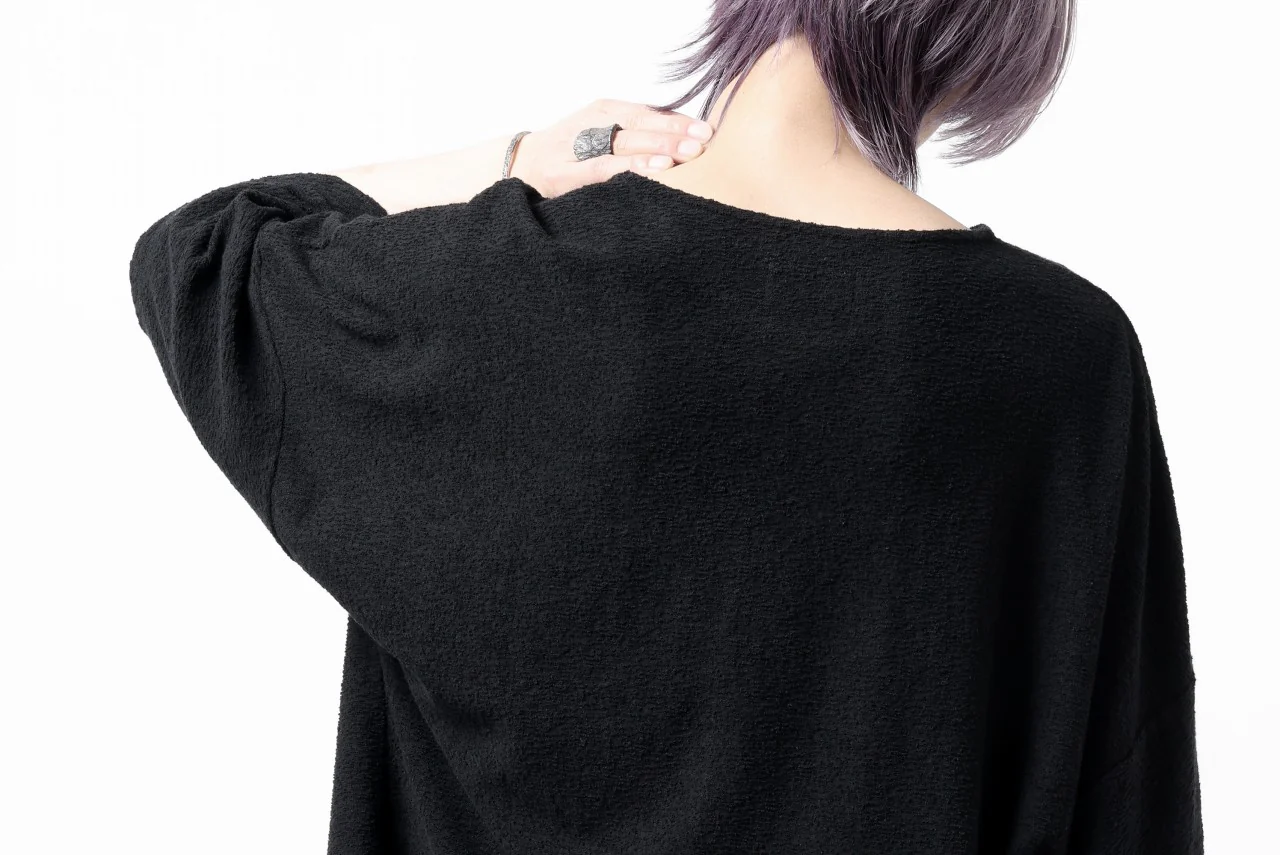 ISAMU KATAYAMA BACKLASH RANDOM PILE FABRIC S/S LOOSEY TOPS (BLACK) - Image 26