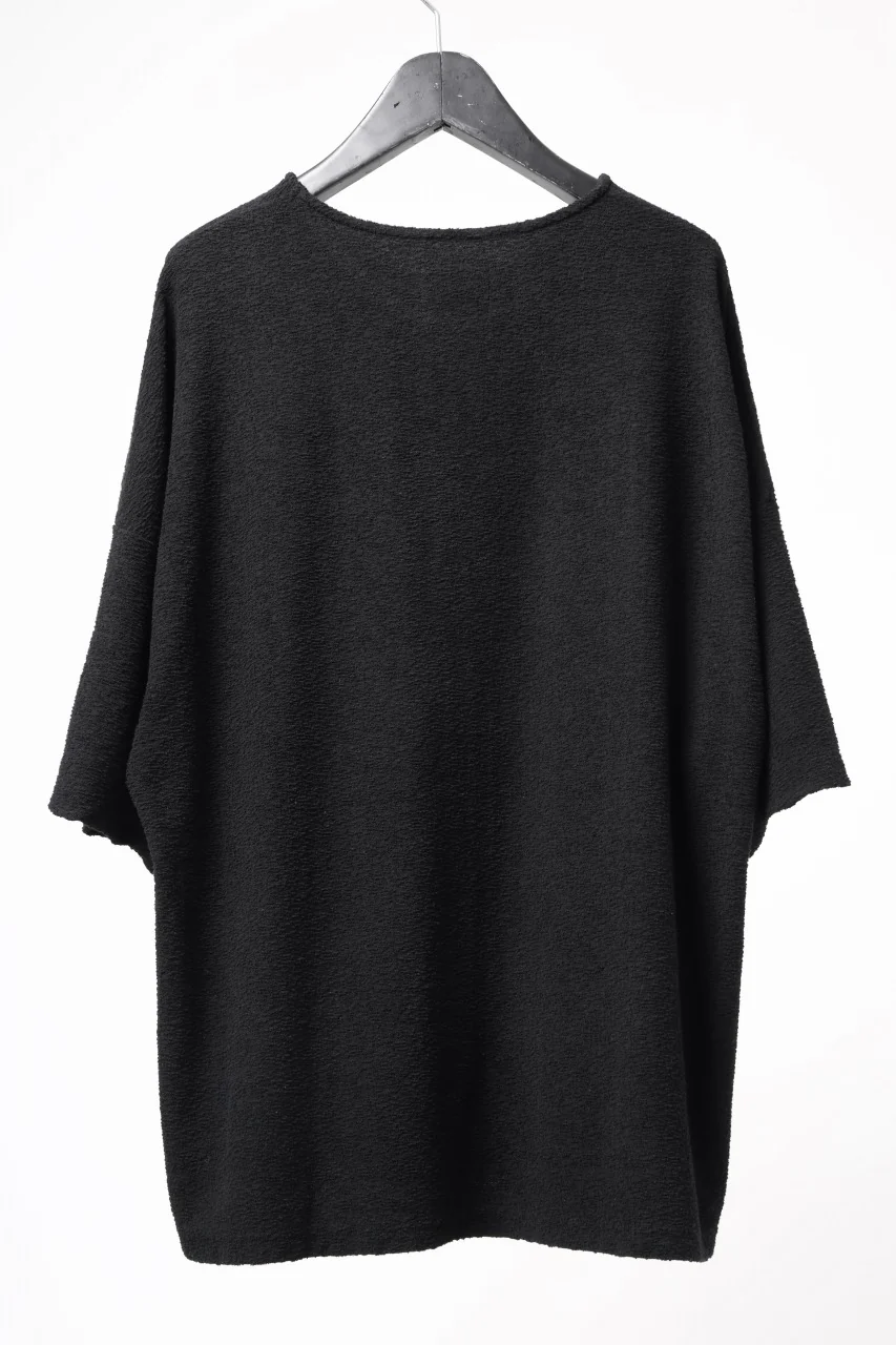 ISAMU KATAYAMA BACKLASH RANDOM PILE FABRIC S/S LOOSEY TOPS (BLACK) - Image 5