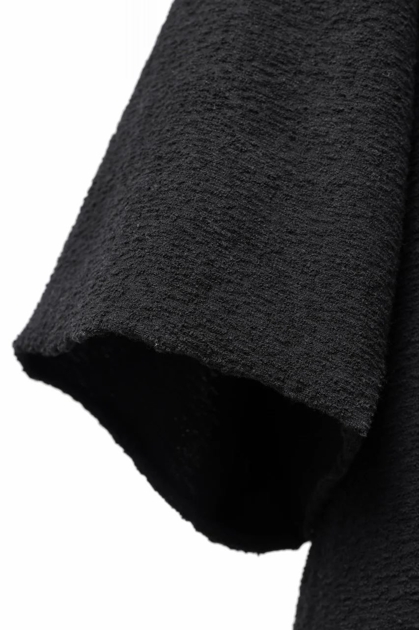 ISAMU KATAYAMA BACKLASH RANDOM PILE FABRIC S/S LOOSEY TOPS (BLACK) - Image 8