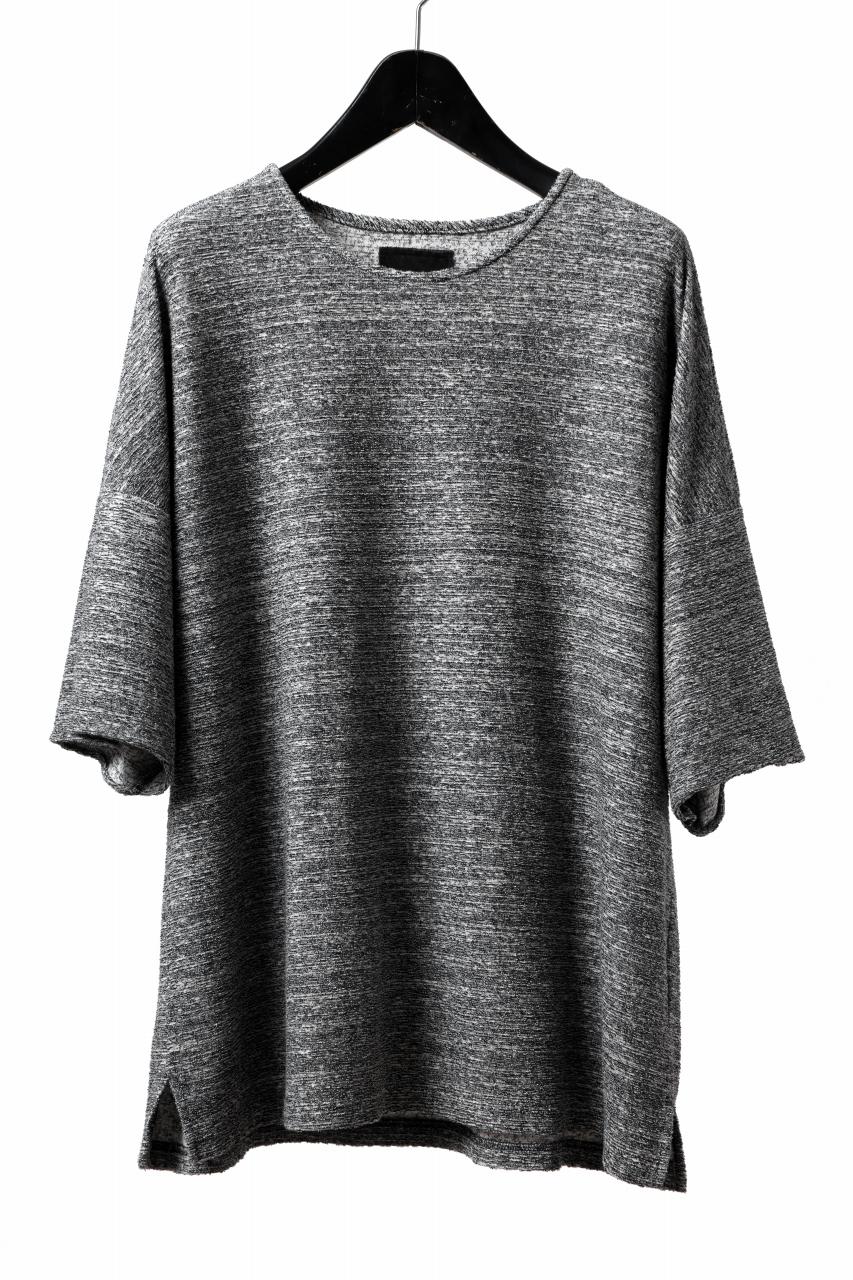 ISAMU KATAYAMA BACKLASH RANDOM PILE FABRIC S/S LOOSEY TOPS (GREY)
