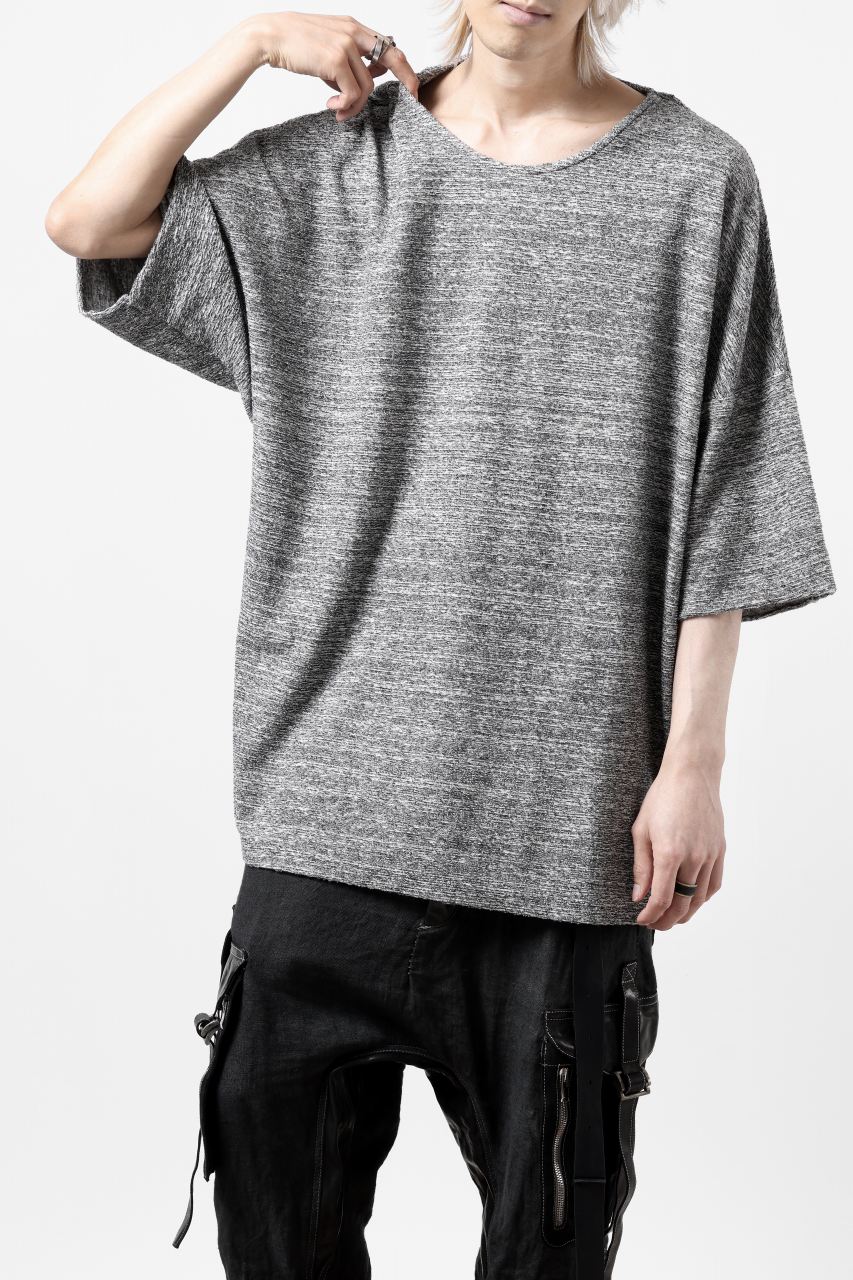 ISAMU KATAYAMA BACKLASH RANDOM PILE FABRIC S/S LOOSEY TOPS (GREY) - Image 16