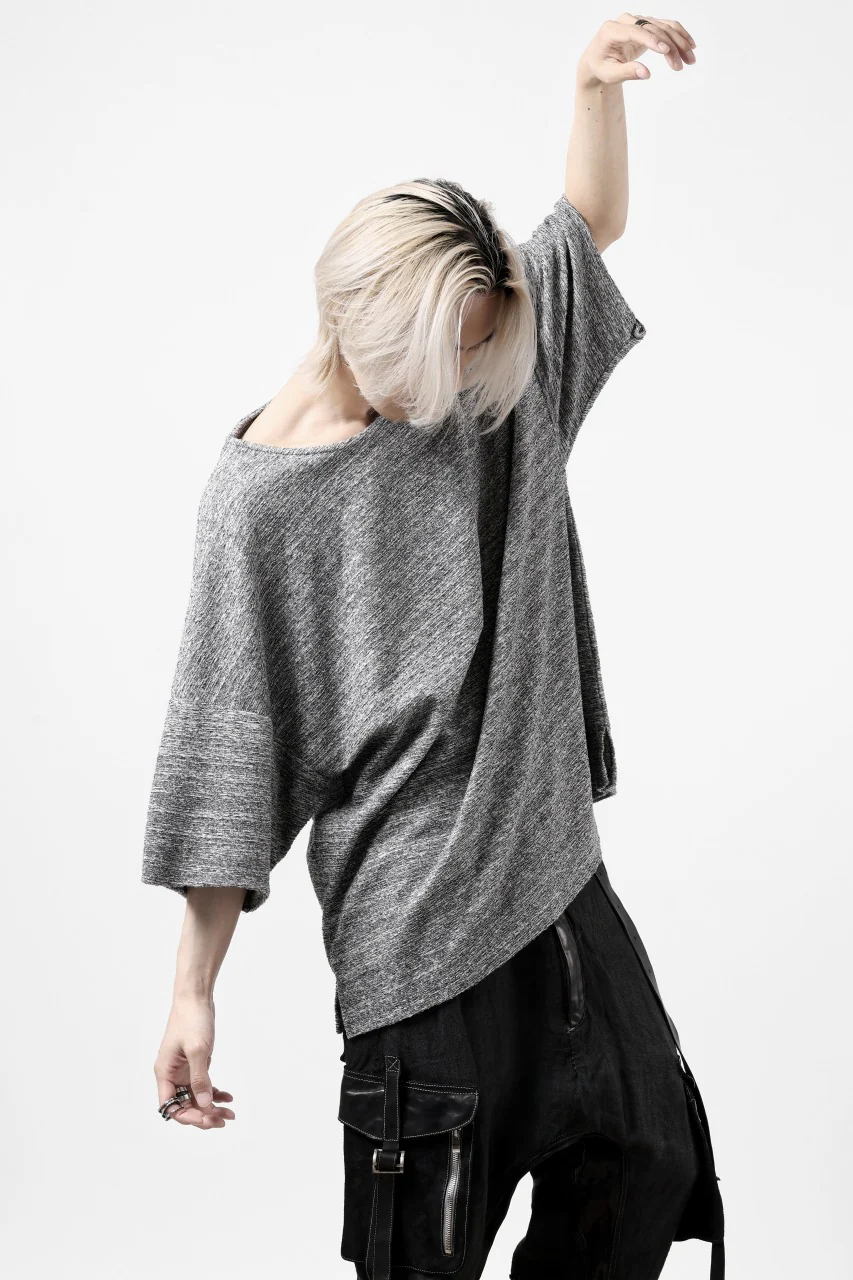 ISAMU KATAYAMA BACKLASH RANDOM PILE FABRIC S/S LOOSEY TOPS (GREY) - Image 17