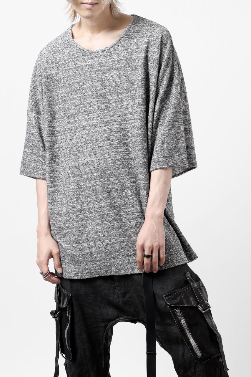 ISAMU KATAYAMA BACKLASH RANDOM PILE FABRIC S/S LOOSEY TOPS (GREY) - Image 2