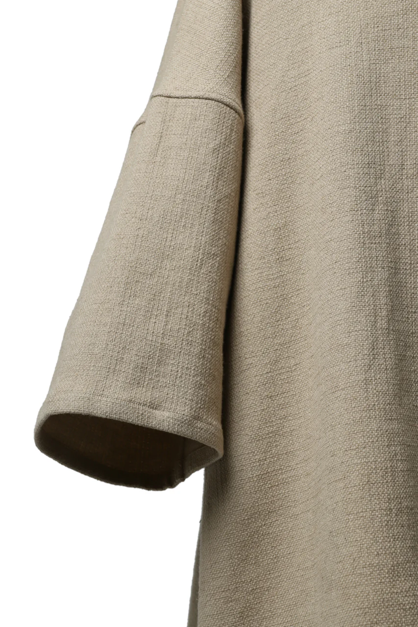 ISAMU KATAYAMA BACKLASH RELAX FIT PULLOVER SHIRT / DOBBY LINEN-COTTON (BEIGE) - Image 11