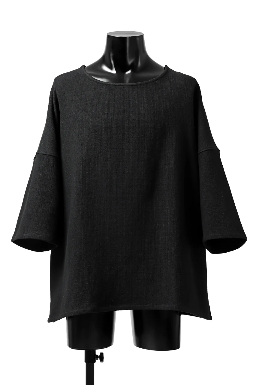 ISAMU KATAYAMA BACKLASH RELAX FIT PULLOVER SHIRT / DOBBY LINEN-COTTON (BLACK)