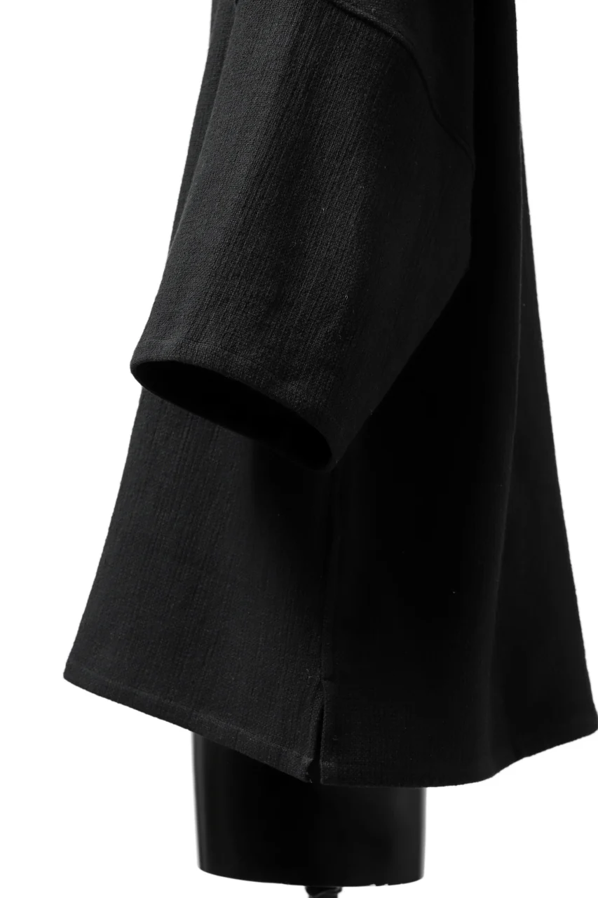 ISAMU KATAYAMA BACKLASH RELAX FIT PULLOVER SHIRT / DOBBY LINEN-COTTON (BLACK) - Image 11