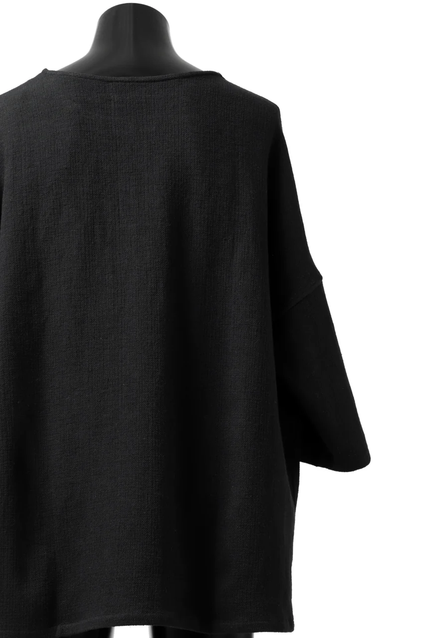 ISAMU KATAYAMA BACKLASH RELAX FIT PULLOVER SHIRT / DOBBY LINEN-COTTON (BLACK) - Image 12