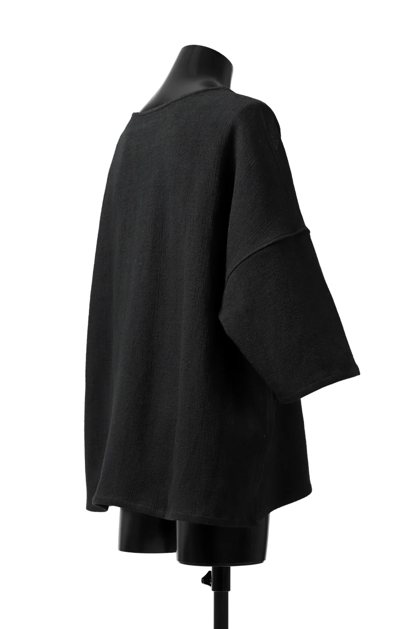 ISAMU KATAYAMA BACKLASH RELAX FIT PULLOVER SHIRT / DOBBY LINEN-COTTON (BLACK) - Image 5