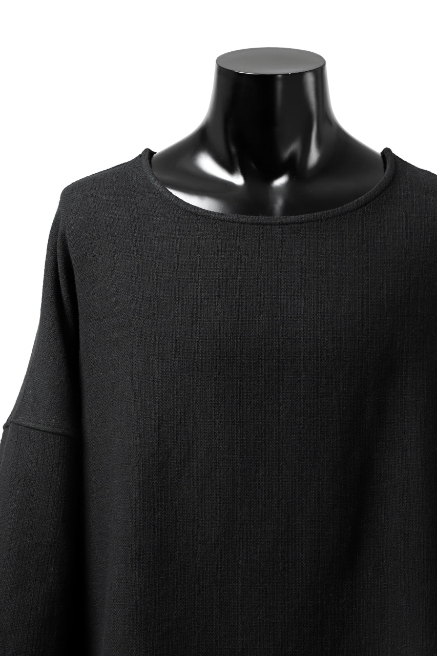 ISAMU KATAYAMA BACKLASH RELAX FIT PULLOVER SHIRT / DOBBY LINEN-COTTON (BLACK) - Image 6